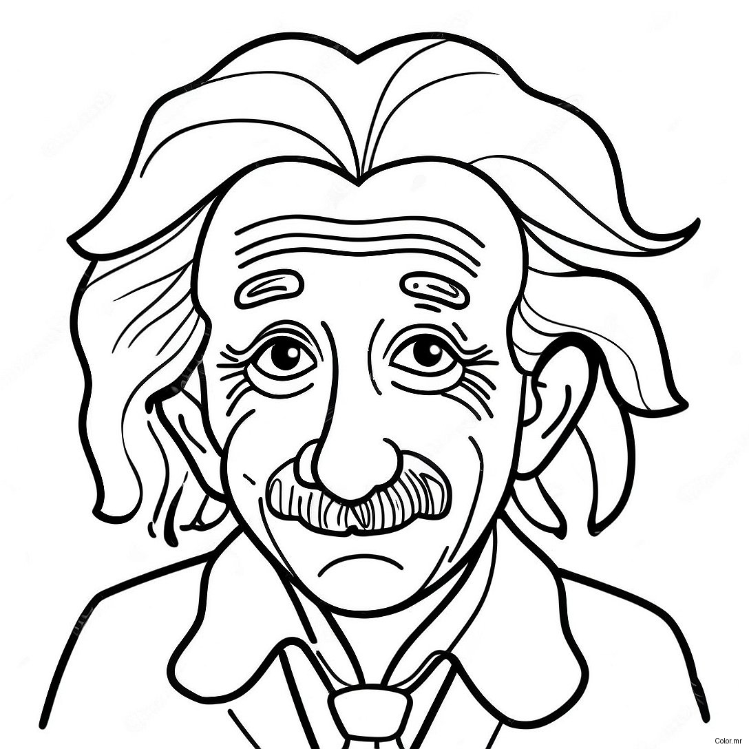 Funny Albert Einstein With Wild Hair Coloring Page 72975 60264