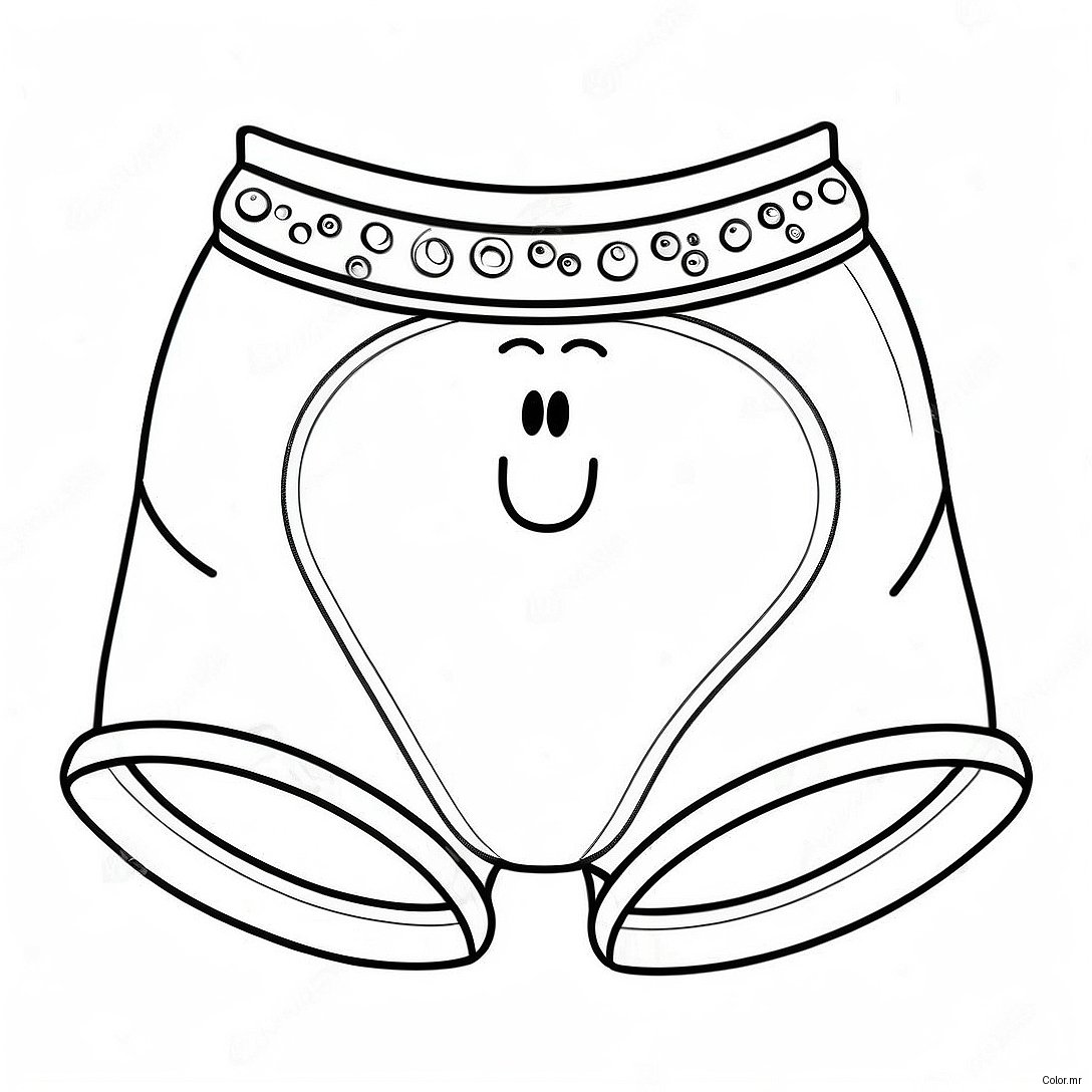 Funny Cartoon Underwear Coloring Page 58105 48289