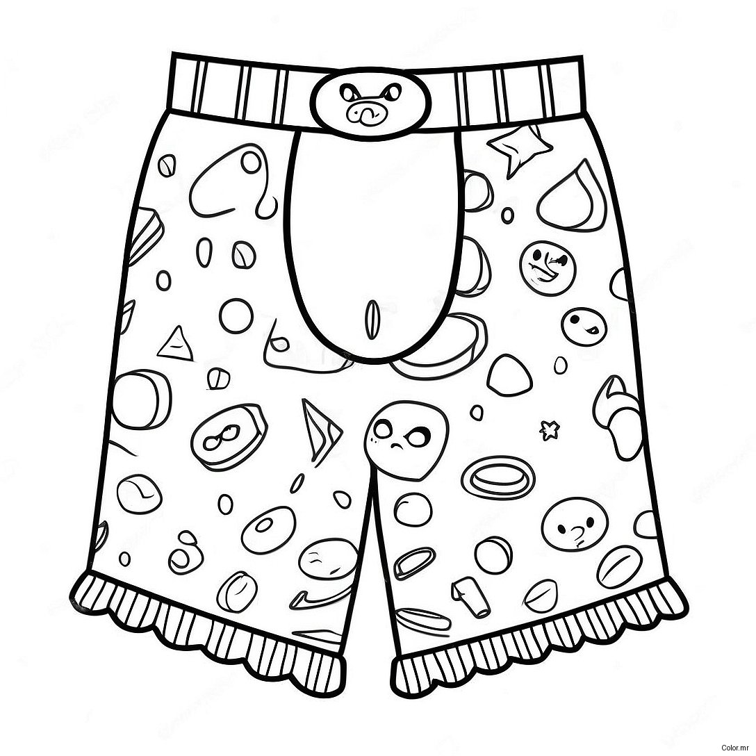 Funny Cartoon Underwear Coloring Page 58105 48290