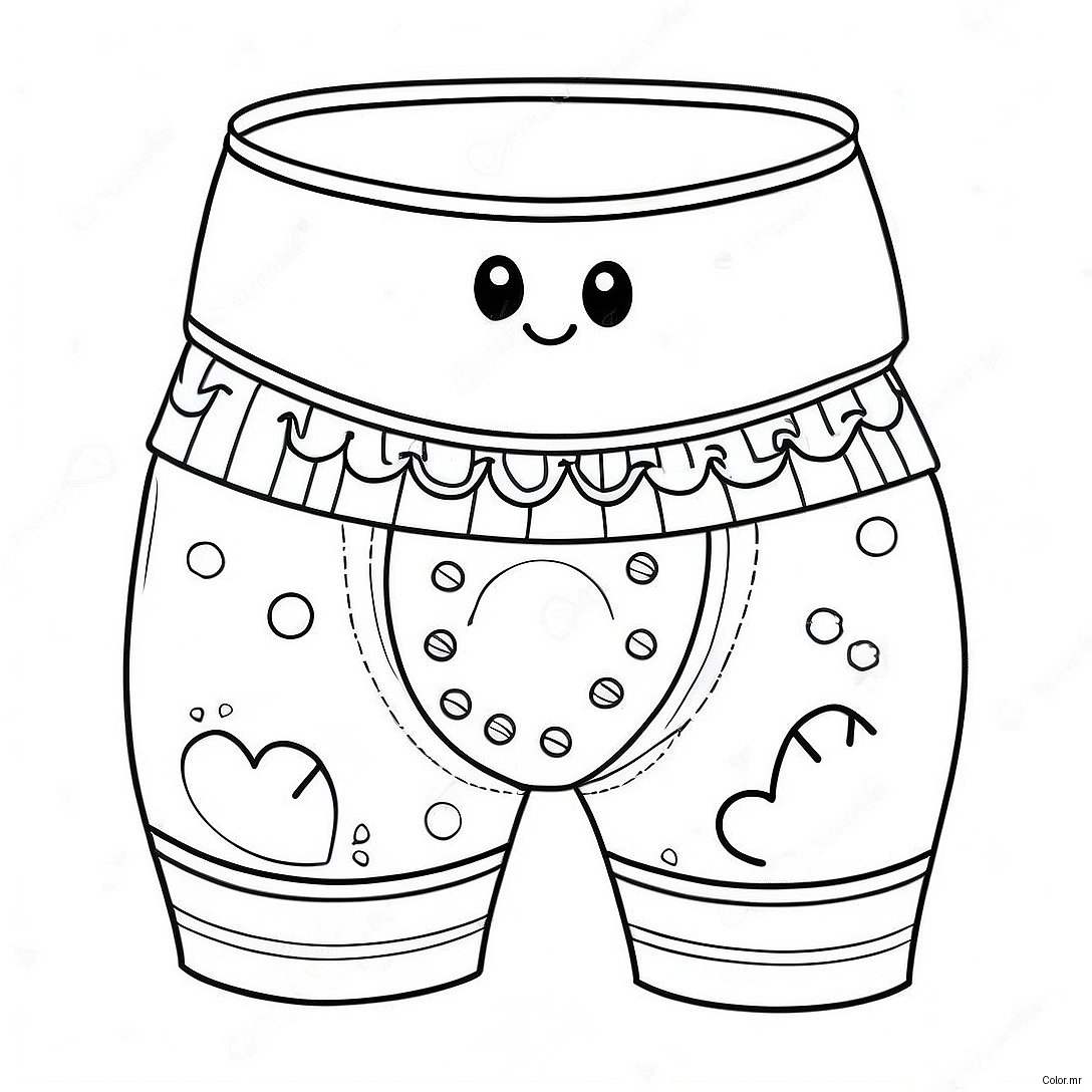 Funny Cartoon Underwear Coloring Page 58105 48292