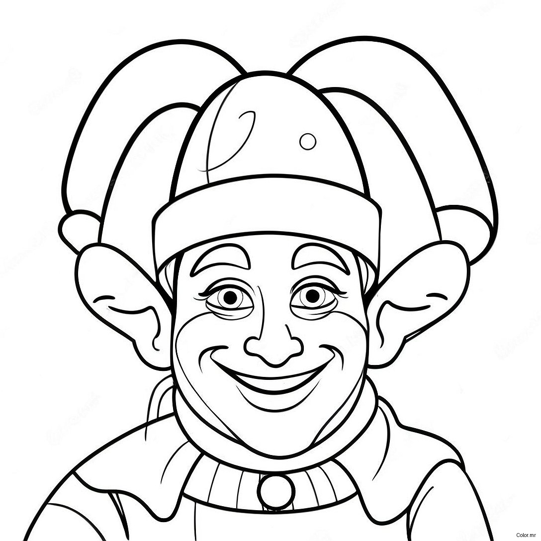 Funny Jester With Colorful Hat Coloring Page 39508 32796