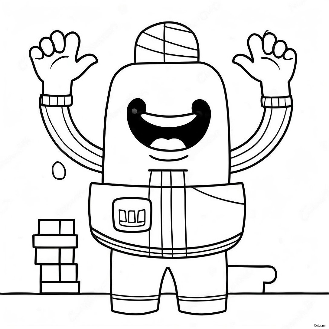 Funny Roblox Noob With A Big Smile Coloring Page 59106 49088