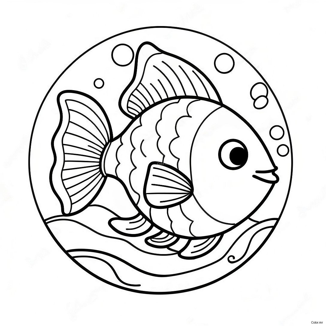 Goldfish Swim School Logo Coloring Page 45153 37505