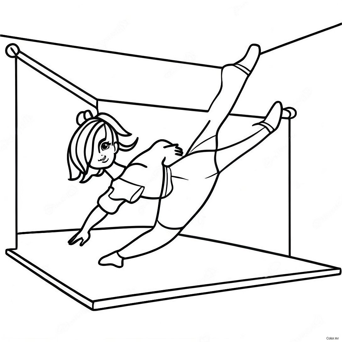 Gymnastics American Girl Doll Performing A Split Coloring Page 43192 35949