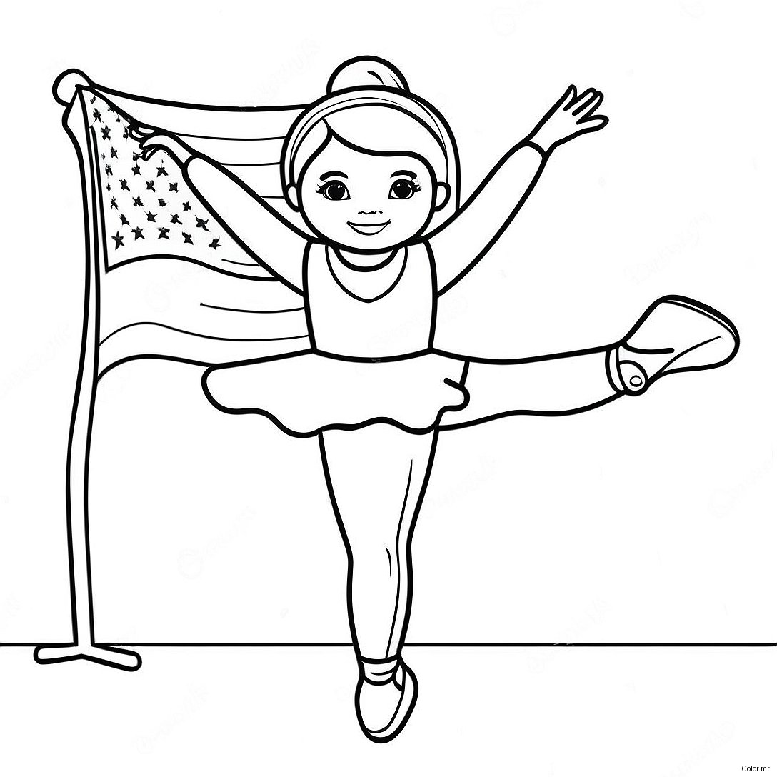 Gymnastics American Girl Doll Performing A Split Coloring Page 43192 35950
