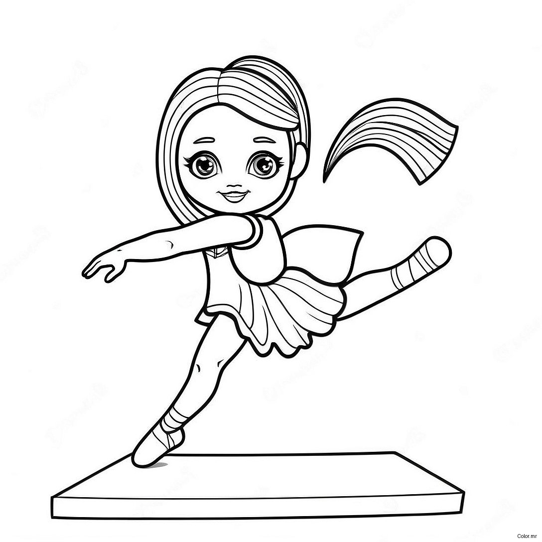 Gymnastics American Girl Doll Performing A Split Coloring Page 43192 35951
