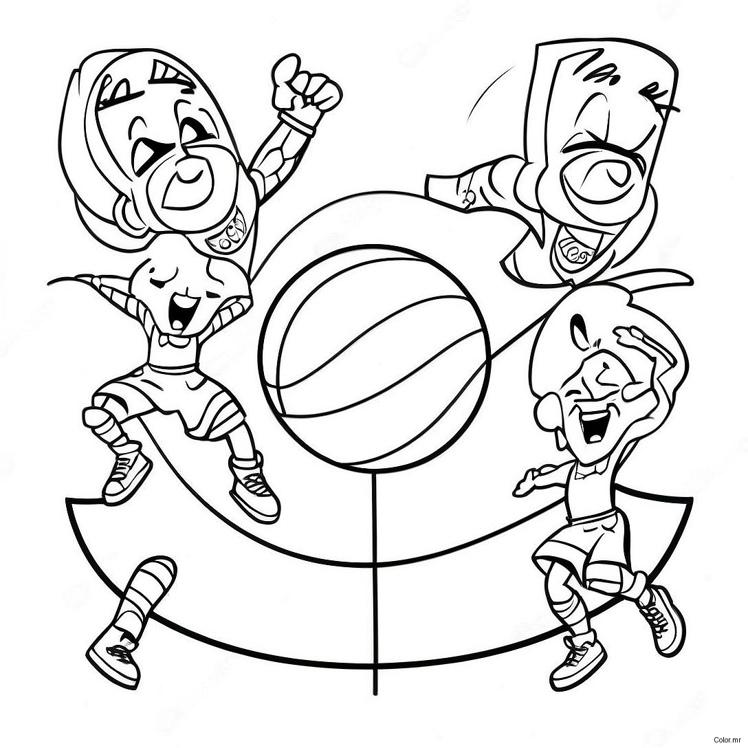 Harlem Globetrotters Basketball Trick Shots Coloring Page 72405 59792