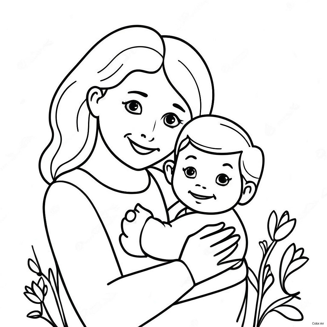 Heartwarming Christian Mothers Day Coloring Page 74636 61574