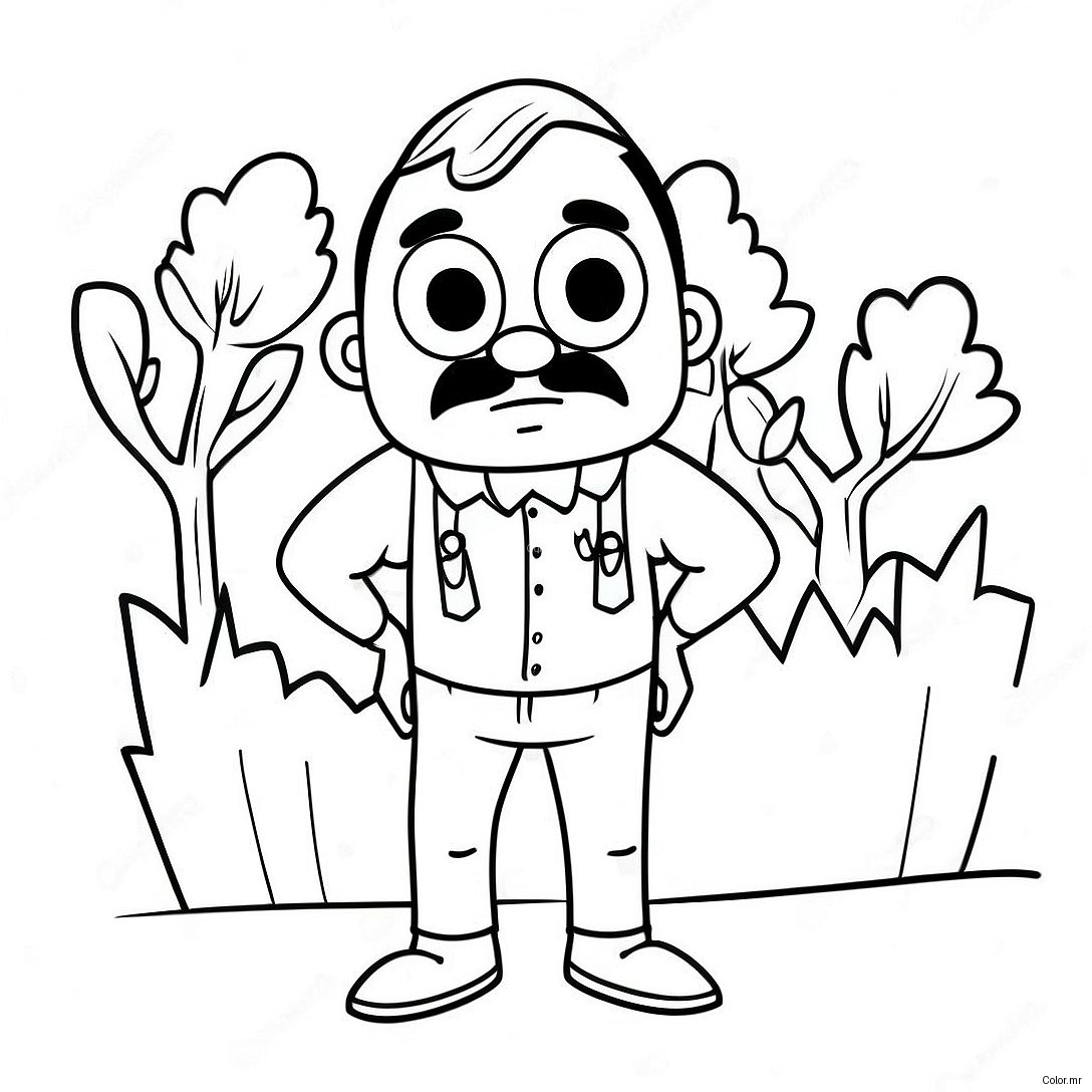 Hello Neighbor 2 Character Sneaking Coloring Page 49595 41381
