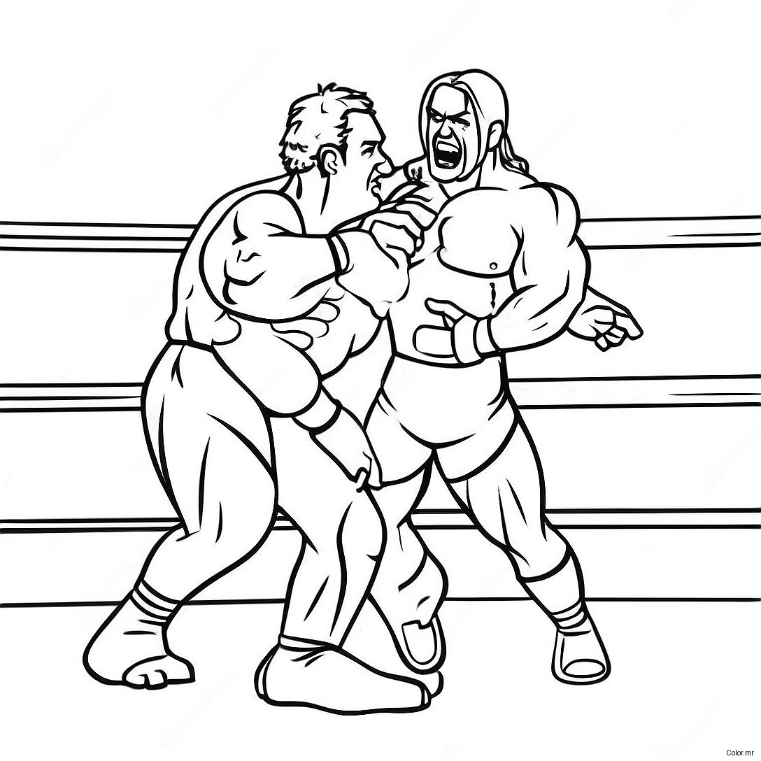 Hilarious Wwe Wrestler Pranking Opponent Coloring Page 64060 52999