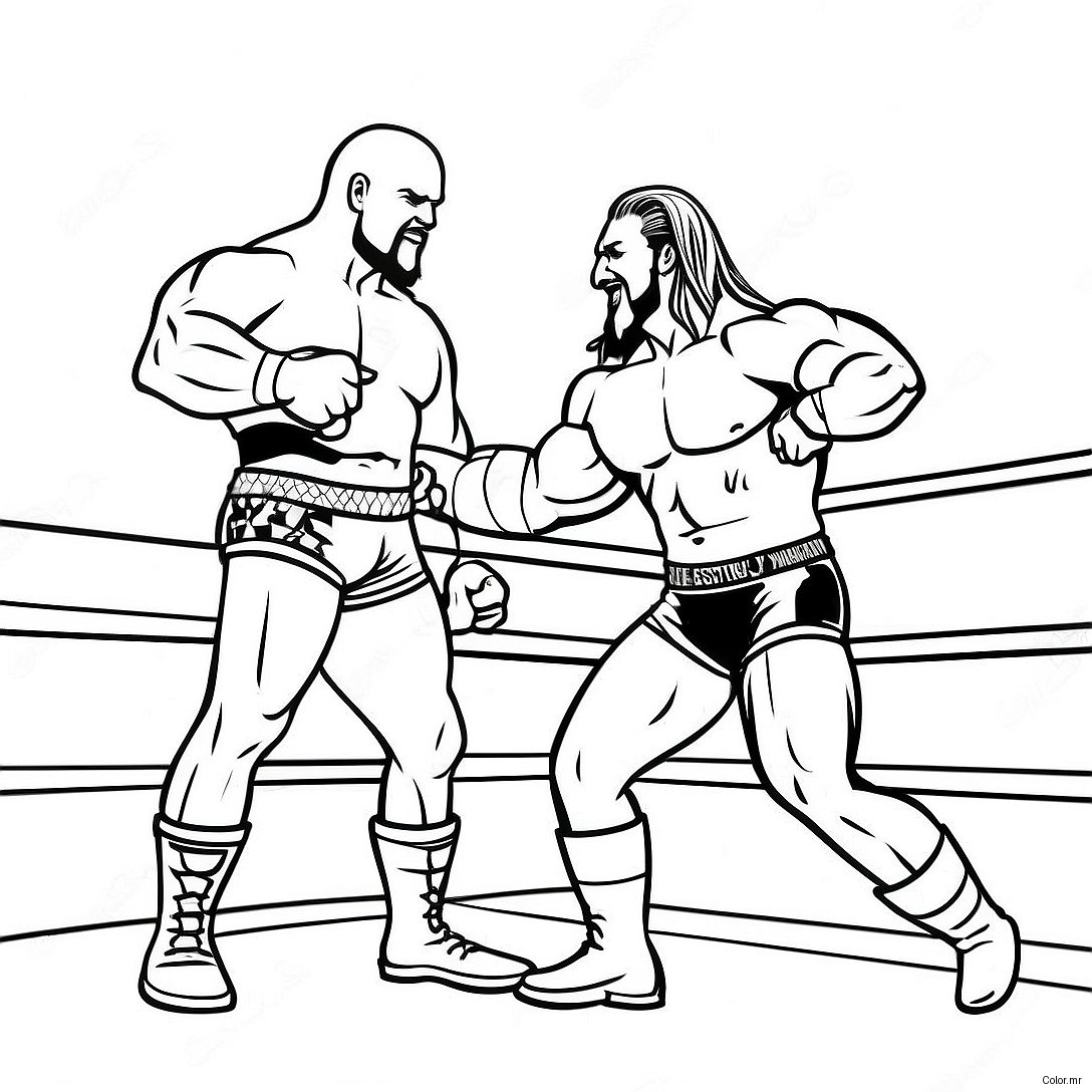 Hilarious Wwe Wrestler Pranking Opponent Coloring Page 64060 53000