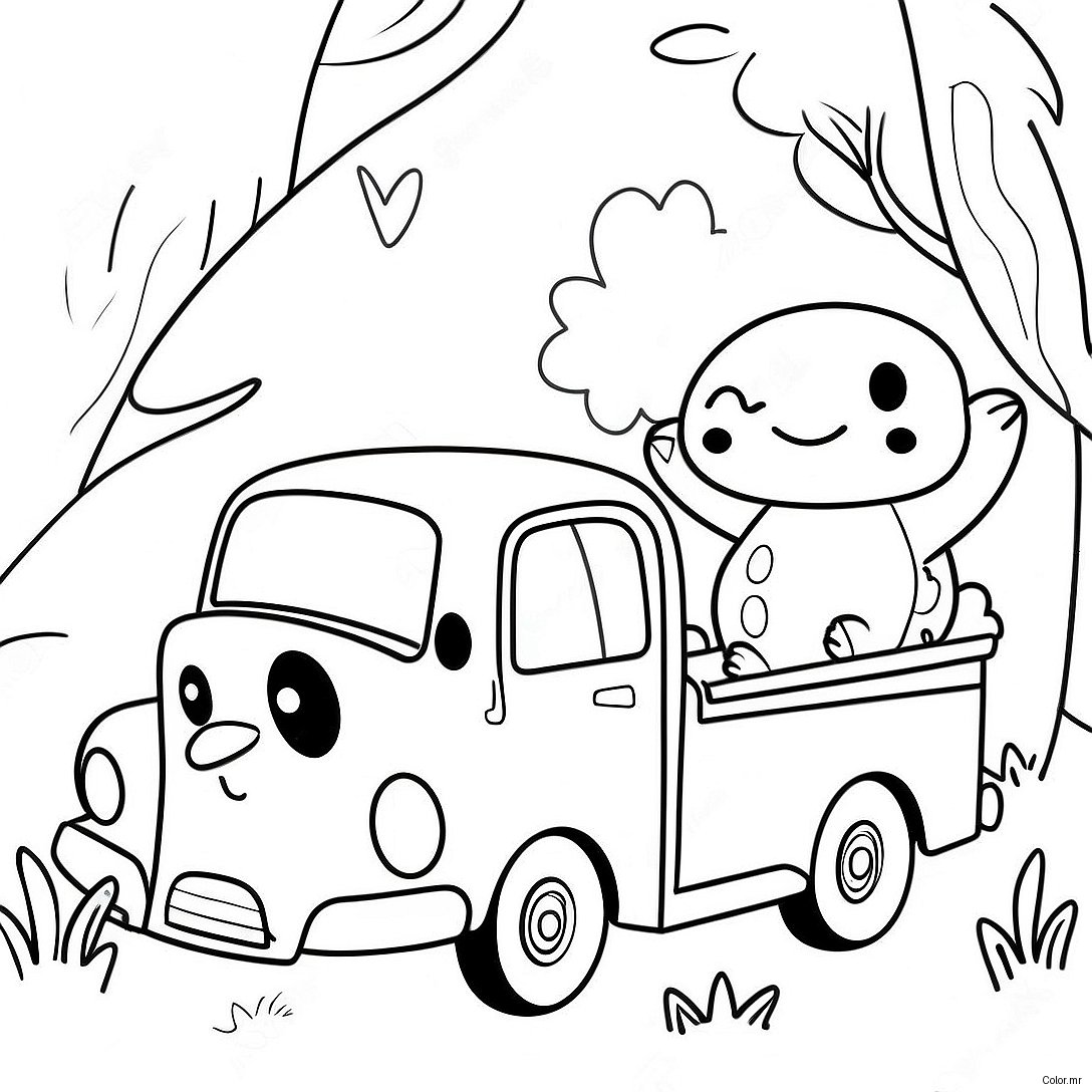 Little Blue Truck With Friendly Animals Coloring Page 7505 6104