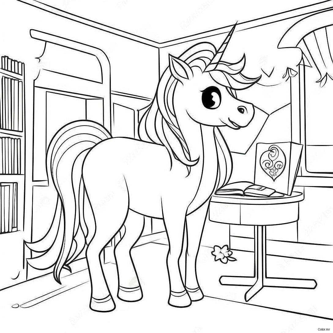 Magical Unicorn Academy Classroom Coloring Page 67483 55693