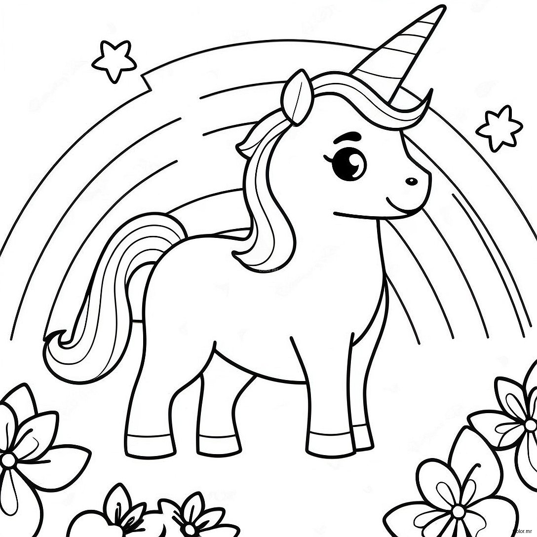 Magical Unicorn Puppy In A Rainbow Coloring Page 9787 7991