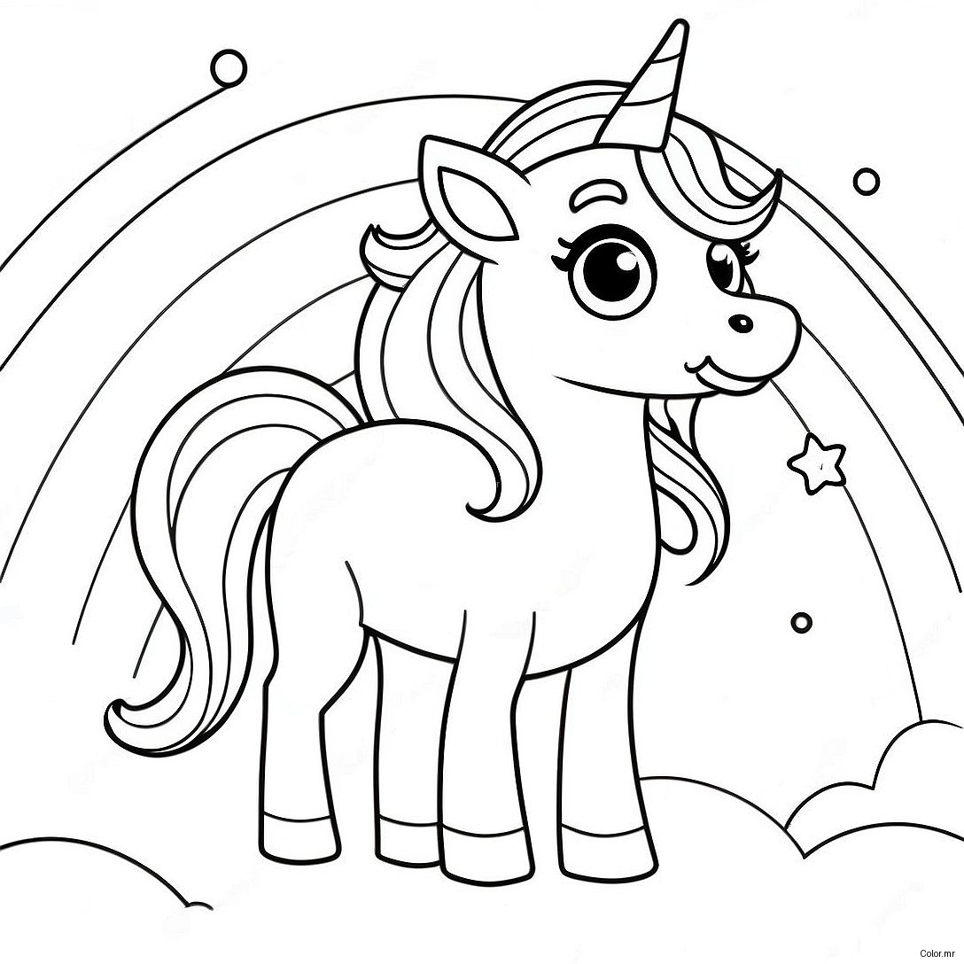 Magical Unicorn Puppy In A Rainbow Coloring Page 9787 8053