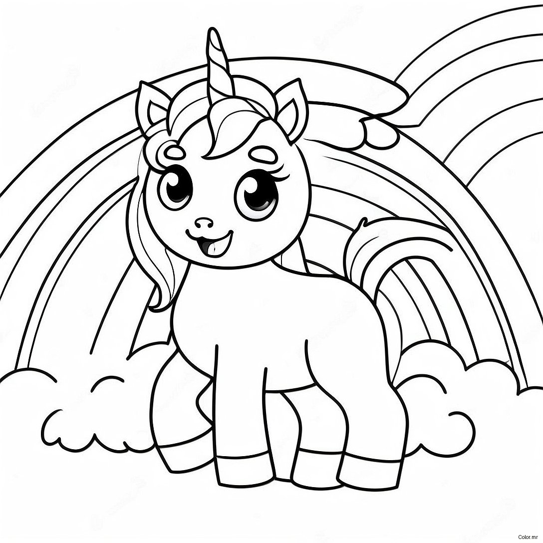 Magical Unicorn Puppy In A Rainbow Coloring Page 9787 8054