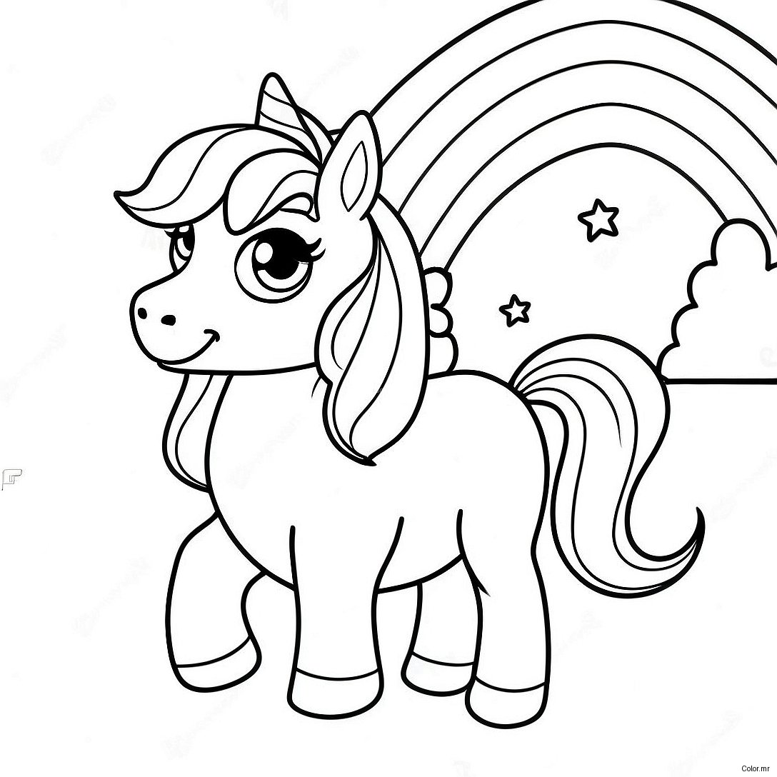 Magical Unicorn Puppy In A Rainbow Coloring Page 9787 8055
