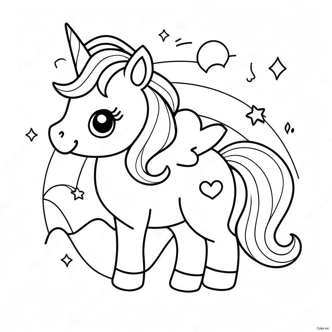 Magical Unicorn Puppy In A Rainbow Coloring Page 9787 8056