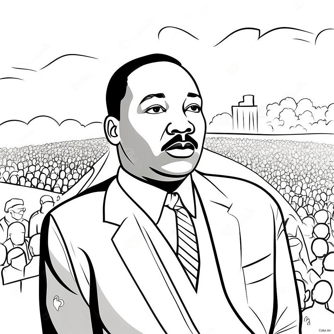 Martin Luther King Jr Inspiring Speech Coloring Page 36294 30269