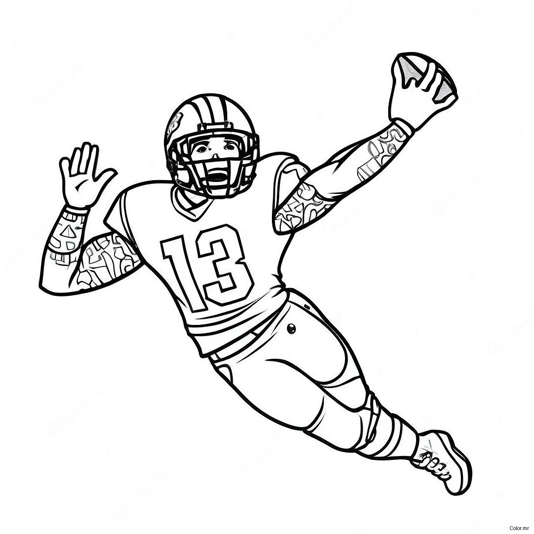 Odell Beckham Jr Catching A Football Coloring Page 25626 23581