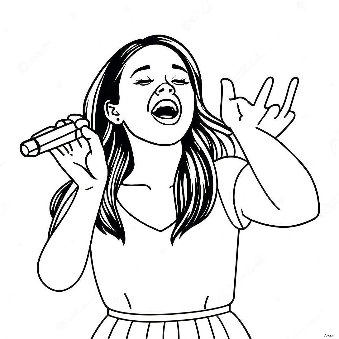 Olivia Rodrigo Singing On Stage Coloring Page 2382 1949