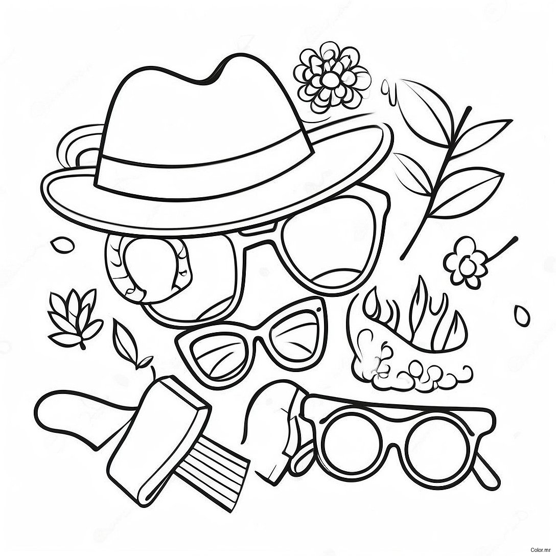 Pagina Para Colorir Acessorios Vintage Hipster 33242 17472