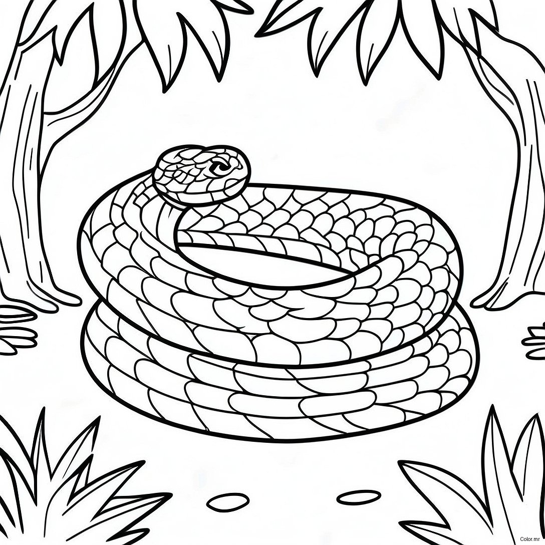Pagina Para Colorir Anaconda Realista Na Selva 16332 13778