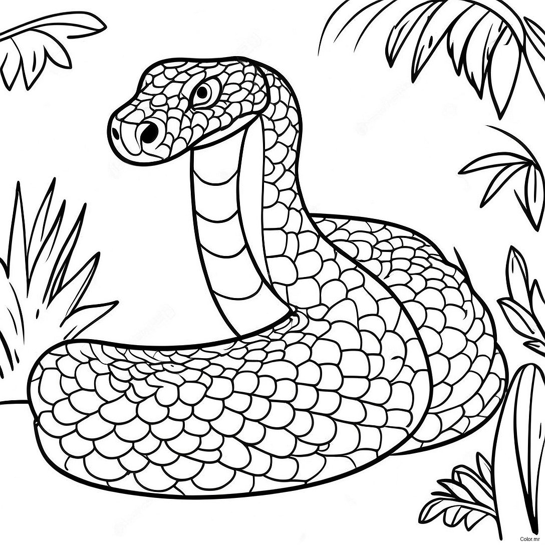 Pagina Para Colorir Anaconda Realista Na Selva 16332 13779