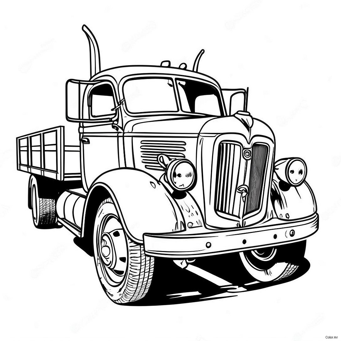 Pagina Para Colorir Caminhao Bau Vintage 48335 40165