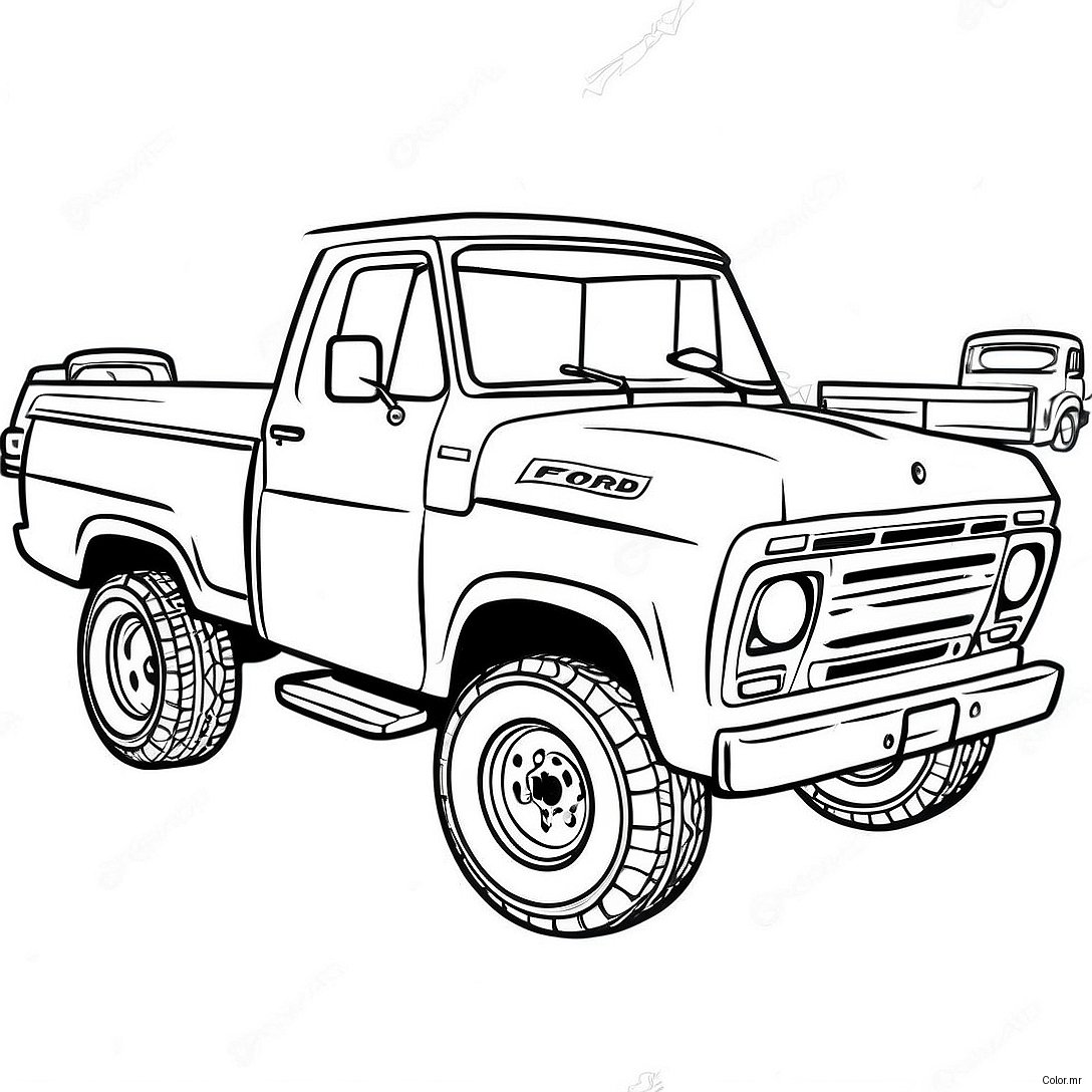 Pagina Para Colorir Caminhao Ford Realista 5884 4698