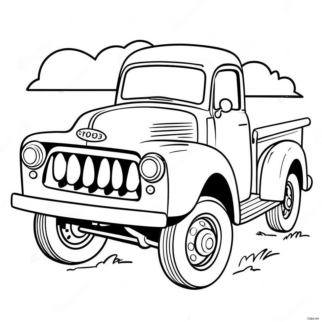 Pagina Para Colorir Caminhao Pickup Vintage 28526 25847