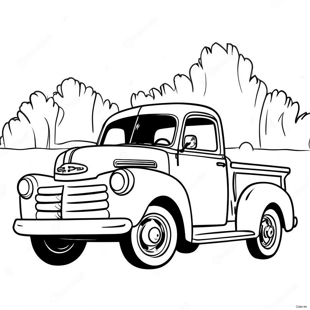 Pagina Para Colorir Caminhao Pickup Vintage 28526 25848