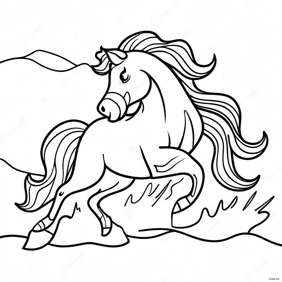 Pagina Para Colorir Cavalo Selvagem Realista Galopando 3669 2977