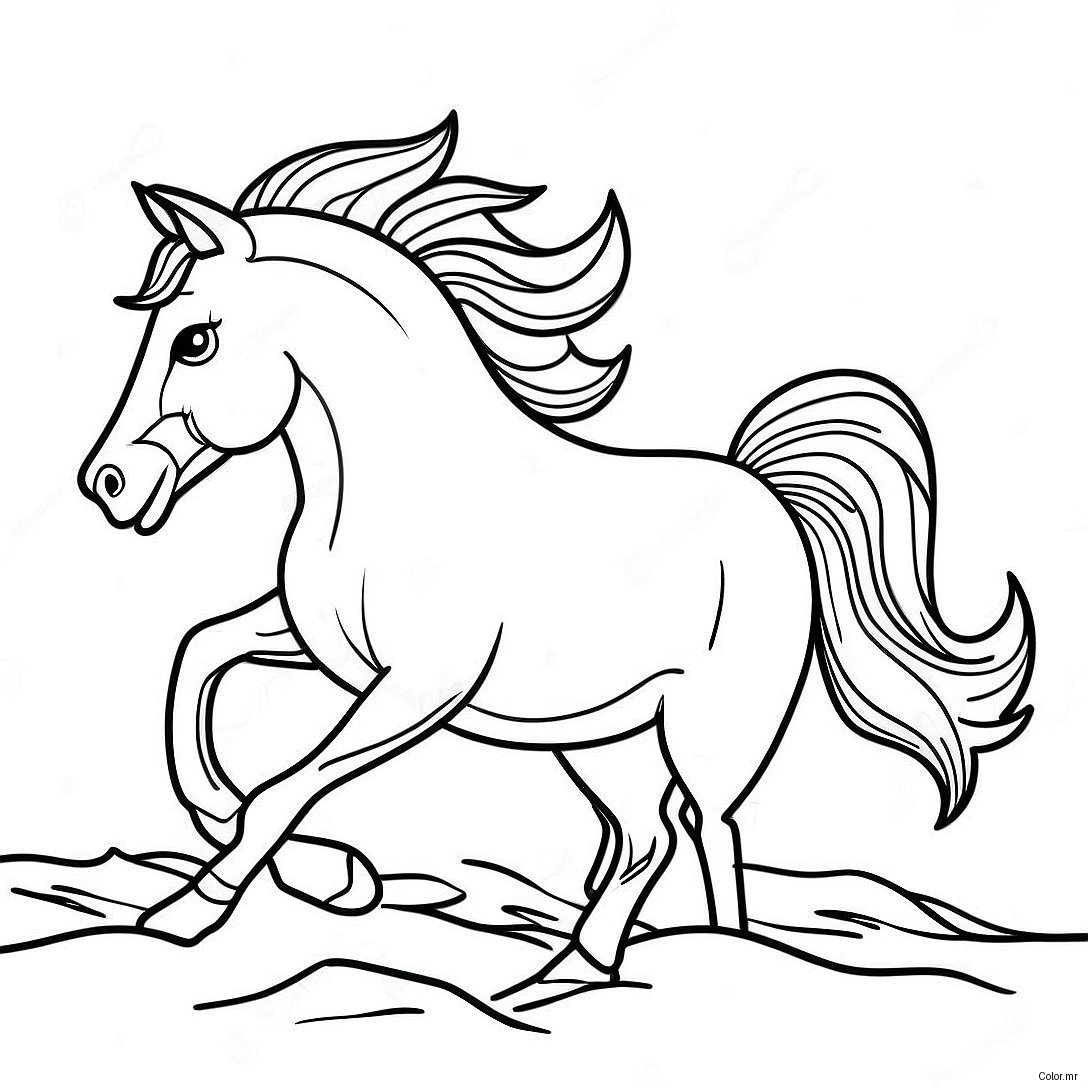 Pagina Para Colorir Cavalo Selvagem Realista Galopando 3669 2978