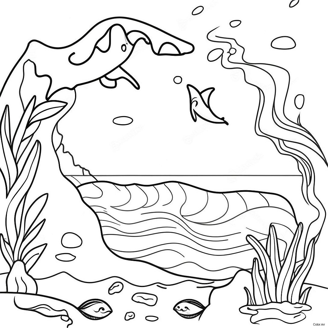 Pagina Para Colorir Cena Oceanica Realista 20039 18669