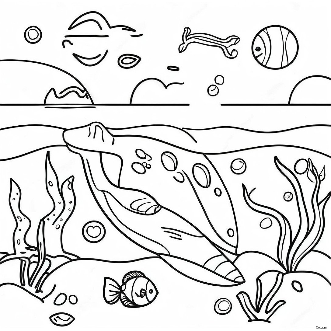 Pagina Para Colorir Cena Oceanica Realista 20039 18671