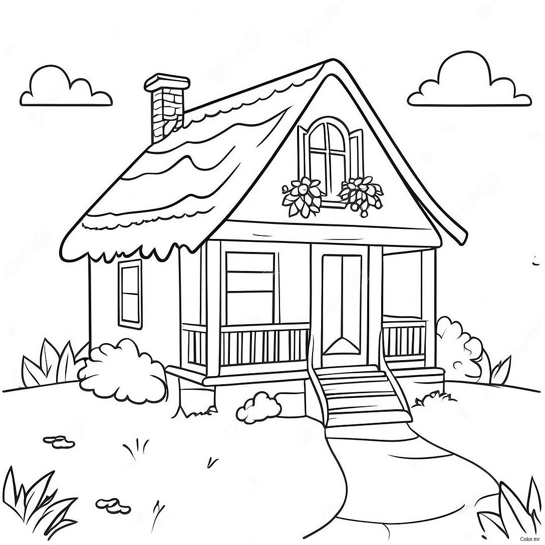 Pagina Para Colorir Cottage Aconchegante 5825 4656