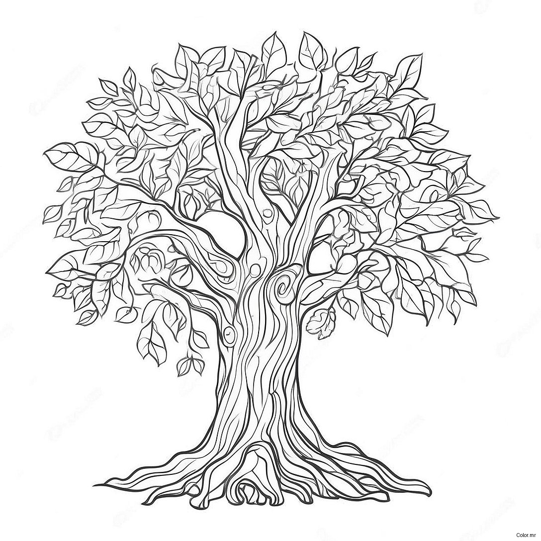 Pagina Para Colorir Da Arvore Realista 61966 51362