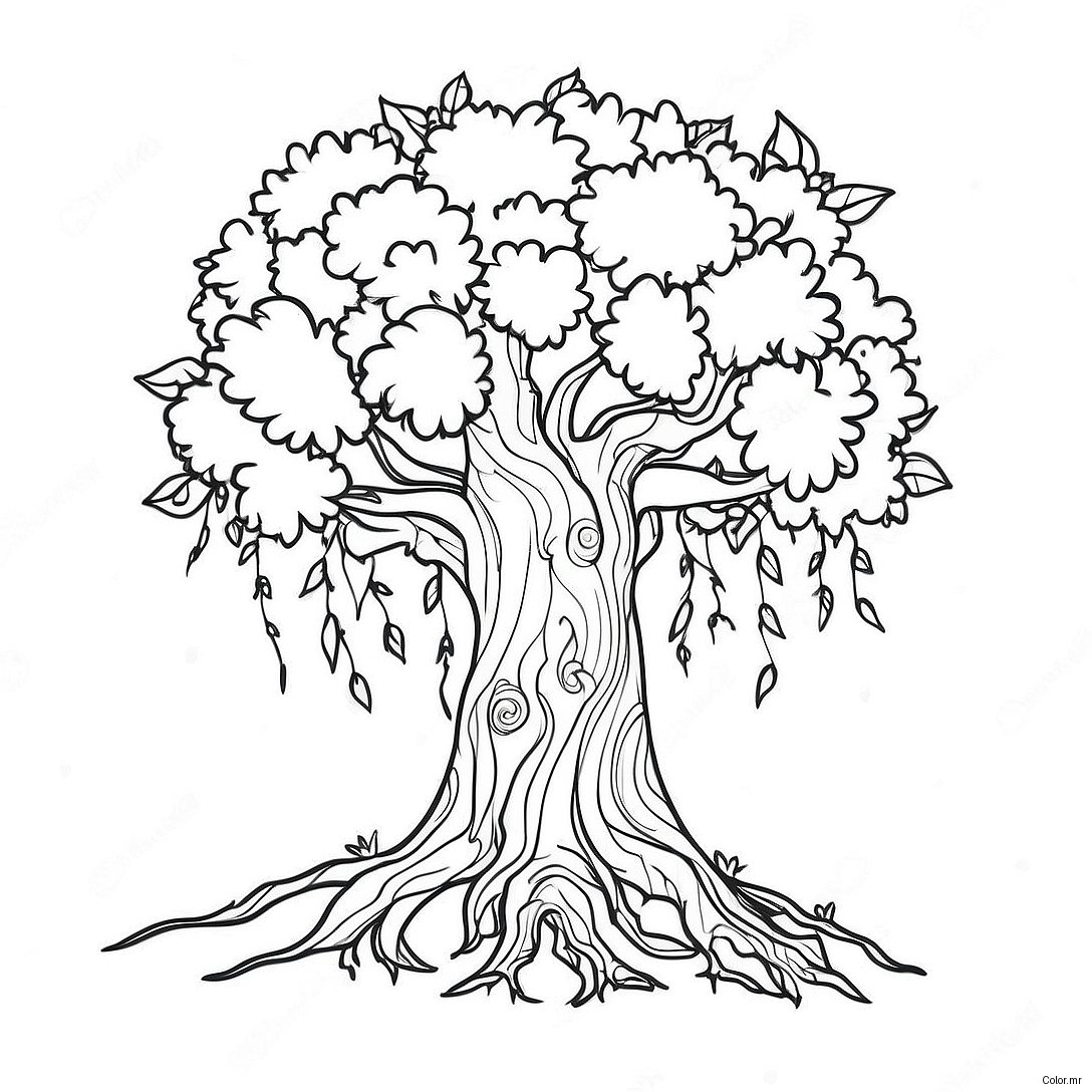 Pagina Para Colorir Da Arvore Realista 61966 51363