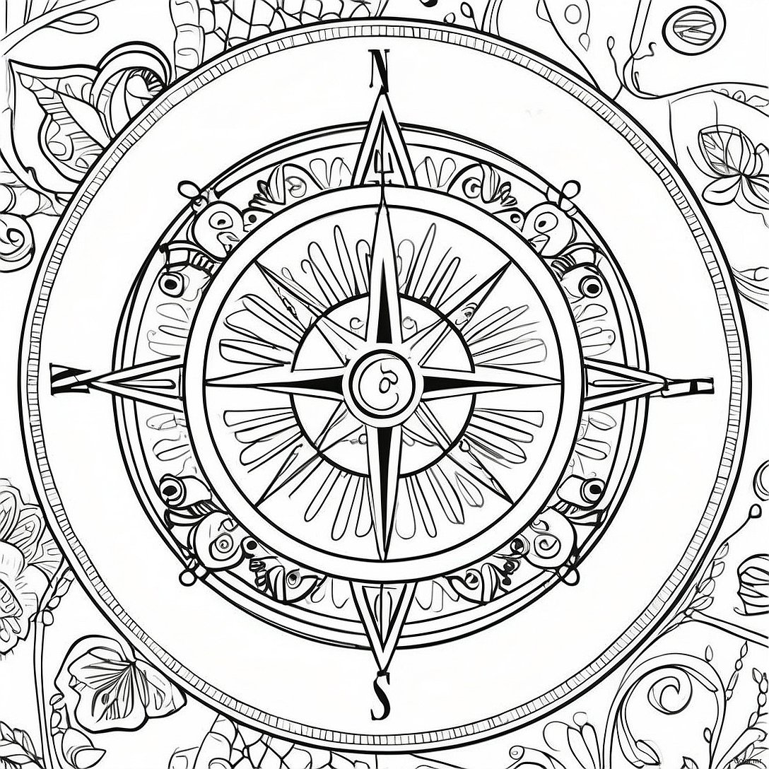 Pagina Para Colorir Da Bussola Vintage 33722 17854