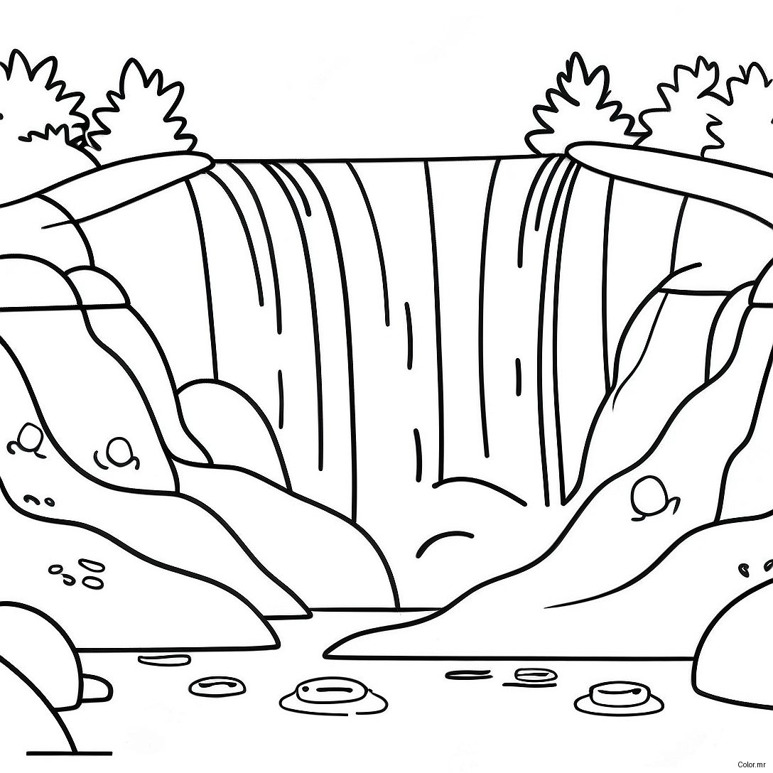 Pagina Para Colorir Da Cachoeira Realista 56131 46669