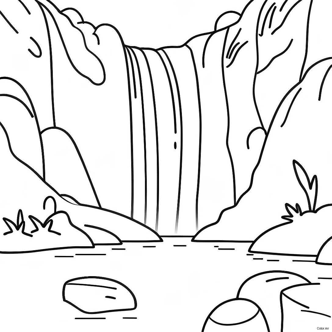 Pagina Para Colorir Da Cachoeira Realista 56131 46672
