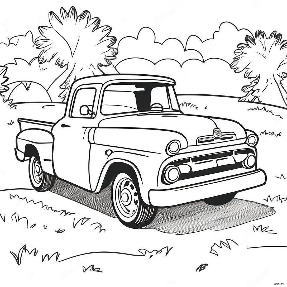 Pagina Para Colorir Da Caminhonete Vintage 72935 60218