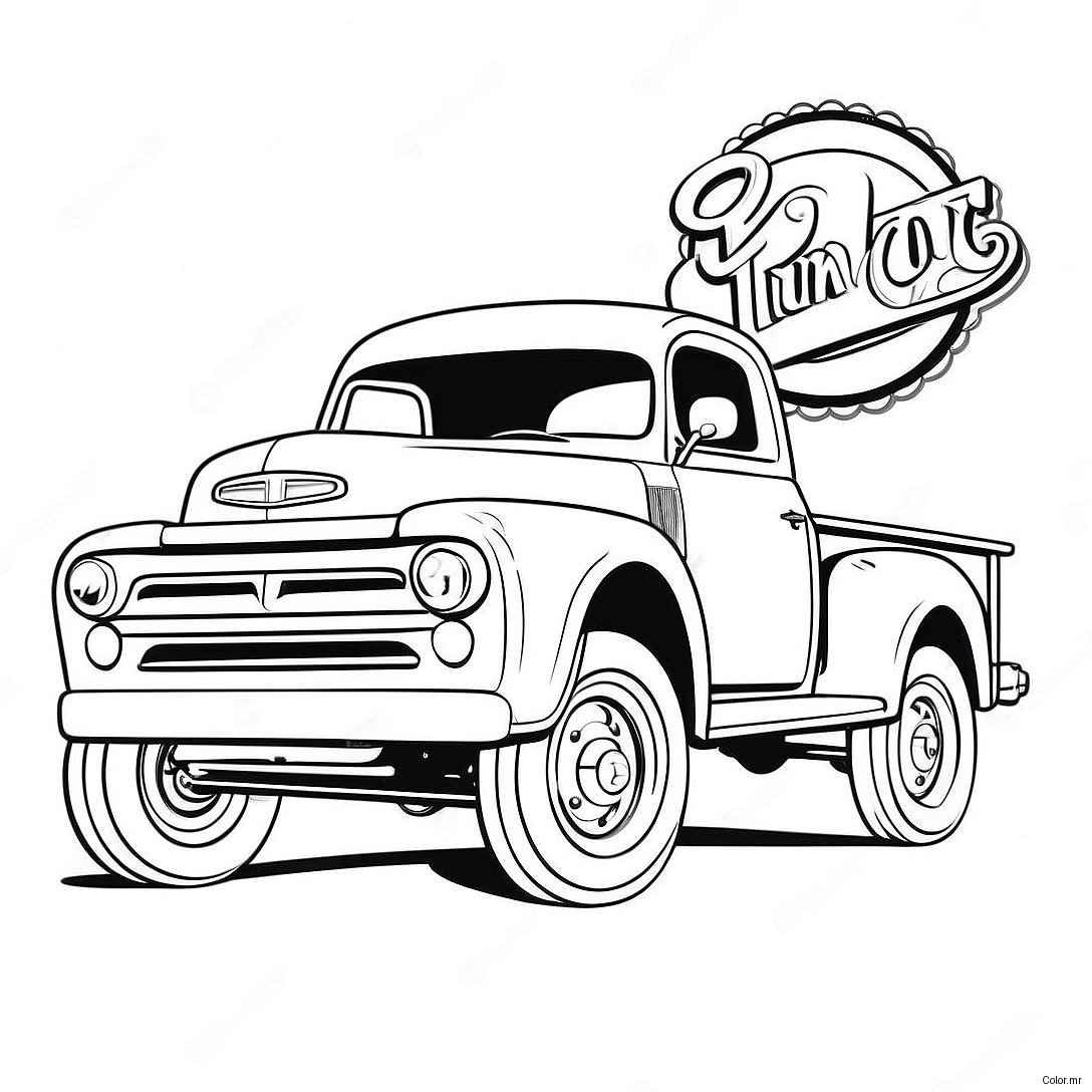 Pagina Para Colorir Da Caminhonete Vintage 72935 60220