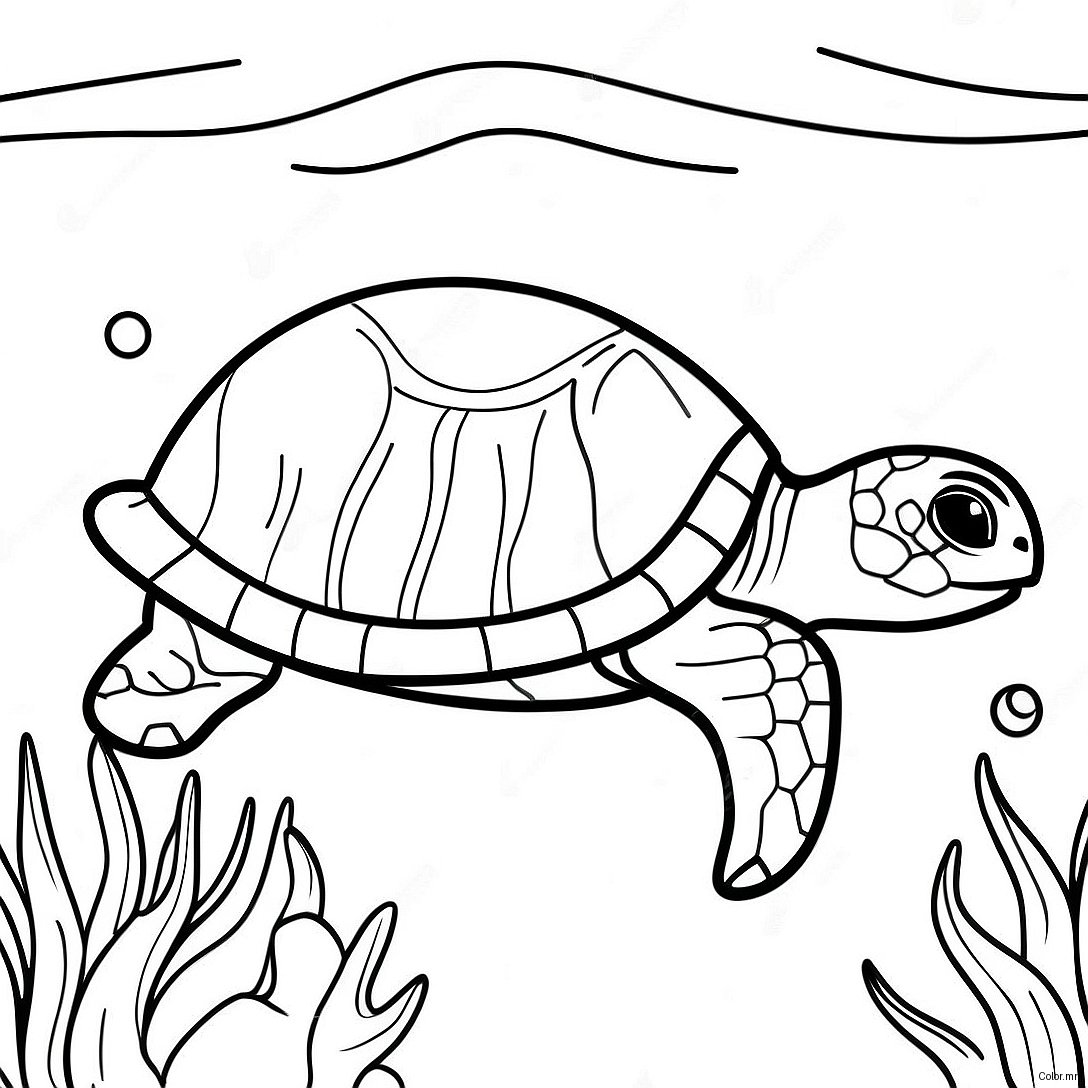 Pagina Para Colorir Da Tartaruga Marinha Realista Nadando 62858 52041