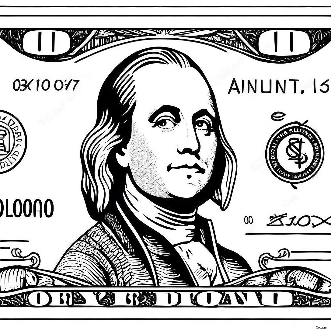 Pagina Para Colorir De 100 Dolares Realista 49705 41467