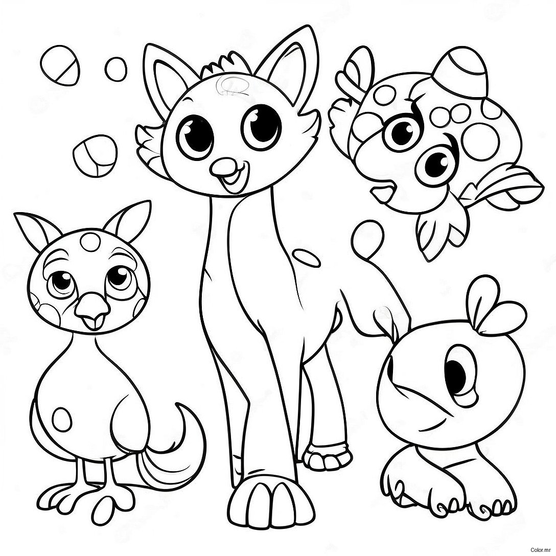 Pagina Para Colorir De Animais Com Marcadores De Ponto Coloridos 29869 26894