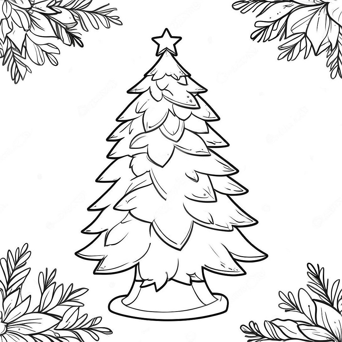 Pagina Para Colorir De Arvore De Natal Vintage 10607 8698