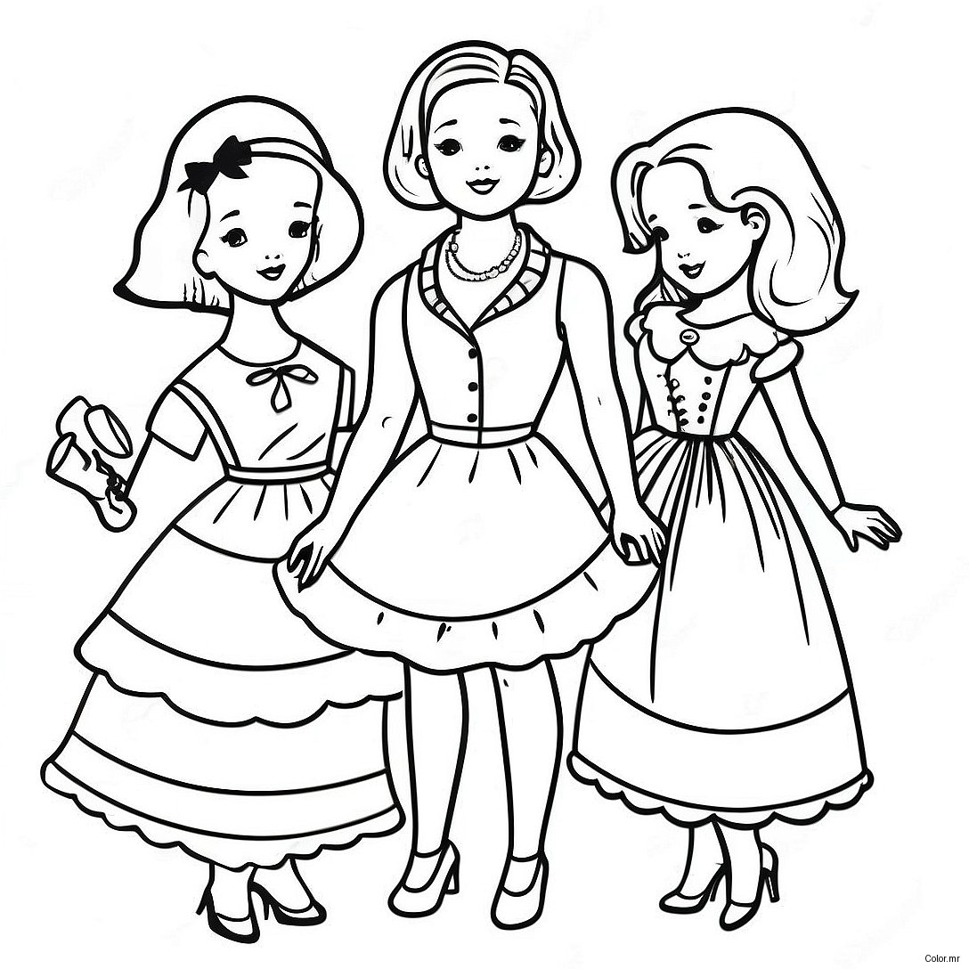 Pagina Para Colorir De Bonecas De Papel Vintage 6165 4925