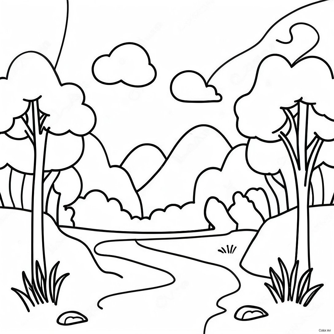 Pagina Para Colorir De Cena Natural Minimalista 7394 6011